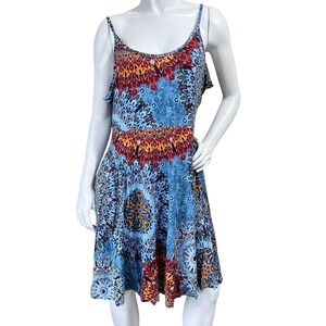 Jouica Cold Shoulder Women's Adjustable Strap Dress Blue Size 2XL